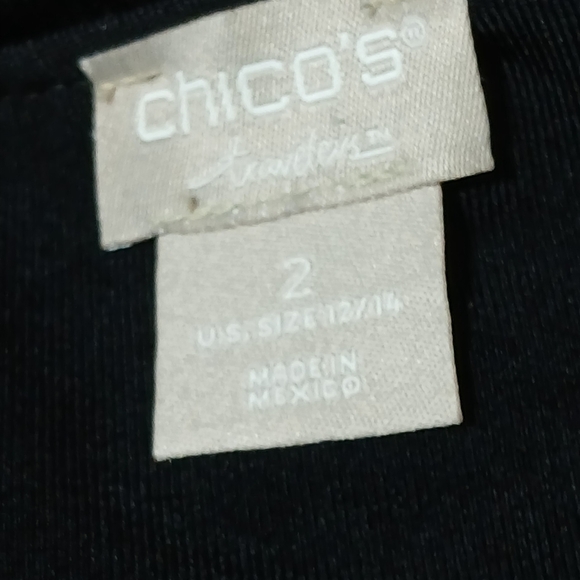 Chico's Travelers Three-Way Fit-And-Flare Dress Black 2 US Lg 12/14 Slinky Knit - Picture 9 of 10